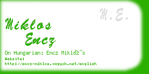 miklos encz business card